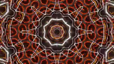 Psikedelik Kaleydoskop Patlaması simetrik kaleydoskop şekilleri patlıyor ve canlı renklerle beatendly döngülerde şekil değiştiriyor