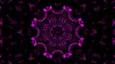 Psikedelik Kaleydoskop Patlaması simetrik kaleydoskop şekilleri patlıyor ve canlı renklerle beatendly döngülerde şekil değiştiriyor