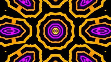 Psikedelik Kaleydoskop Patlaması simetrik kaleydoskop şekilleri patlıyor ve canlı renklerle beatendly döngülerde şekil değiştiriyor