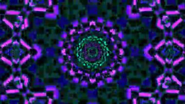 Psikedelik Kaleydoskop Patlaması simetrik kaleydoskop şekilleri patlıyor ve canlı renklerle beatendly döngülerde şekil değiştiriyor