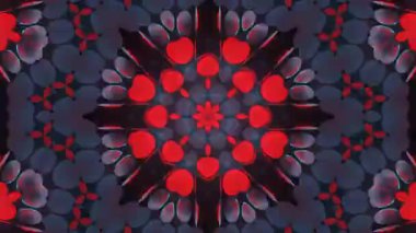 Psikedelik Kaleydoskop Patlaması simetrik kaleydoskop şekilleri patlıyor ve canlı renklerle beatendly döngülerde şekil değiştiriyor