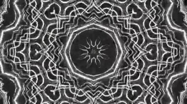 Psikedelik Kaleydoskop Patlaması simetrik kaleydoskop şekilleri patlıyor ve canlı renklerle beatendly döngülerde şekil değiştiriyor