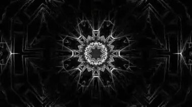 Psikedelik Kaleydoskop Patlaması simetrik kaleydoskop şekilleri patlıyor ve canlı renklerle beatendly döngülerde şekil değiştiriyor