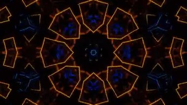 Psikedelik Kaleydoskop Patlaması simetrik kaleydoskop şekilleri patlıyor ve canlı renklerle beatendly döngülerde şekil değiştiriyor
