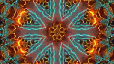 Psikedelik Kaleydoskop Patlaması simetrik kaleydoskop şekilleri patlıyor ve canlı renklerle beatendly döngülerde şekil değiştiriyor