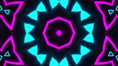 Psikedelik Kaleydoskop Patlaması simetrik kaleydoskop şekilleri patlıyor ve canlı renklerle beatendly döngülerde şekil değiştiriyor