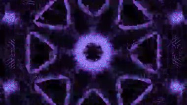 Psikedelik Kaleydoskop Patlaması simetrik kaleydoskop şekilleri patlıyor ve canlı renklerle beatendly döngülerde şekil değiştiriyor