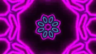 Psikedelik Kaleydoskop Patlaması simetrik kaleydoskop şekilleri patlıyor ve canlı renklerle beatendly döngülerde şekil değiştiriyor