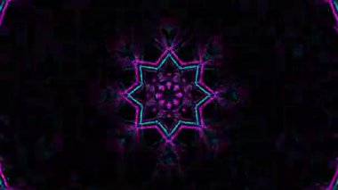 Psikedelik Kaleydoskop Patlaması simetrik kaleydoskop şekilleri patlıyor ve canlı renklerle beatendly döngülerde şekil değiştiriyor
