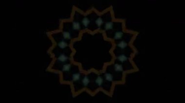 Psikedelik Kaleydoskop Patlaması simetrik kaleydoskop şekilleri patlıyor ve canlı renklerle beatendly döngülerde şekil değiştiriyor