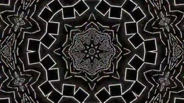 Psikedelik Kaleydoskop Patlaması simetrik kaleydoskop şekilleri patlıyor ve canlı renklerle beatendly döngülerde şekil değiştiriyor
