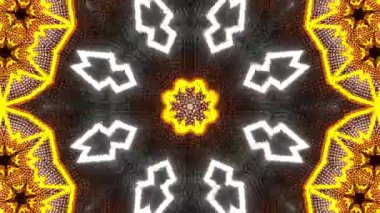 Psikedelik Kaleydoskop Patlaması simetrik kaleydoskop şekilleri patlıyor ve canlı renklerle beatendly döngülerde şekil değiştiriyor