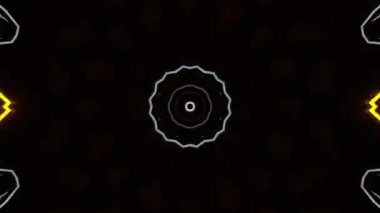 Psikedelik Kaleydoskop Patlaması simetrik kaleydoskop şekilleri patlıyor ve canlı renklerle beatendly döngülerde şekil değiştiriyor