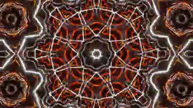 Psikedelik Kaleydoskop Patlaması simetrik kaleydoskop şekilleri patlıyor ve canlı renklerle beatendly döngülerde şekil değiştiriyor