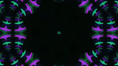 Psikedelik Kaleydoskop Patlaması simetrik kaleydoskop şekilleri patlıyor ve canlı renklerle beatendly döngülerde şekil değiştiriyor