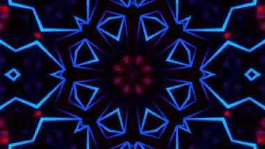 Psikedelik Kaleydoskop Patlaması simetrik kaleydoskop şekilleri patlıyor ve canlı renklerle beatendly döngülerde şekil değiştiriyor