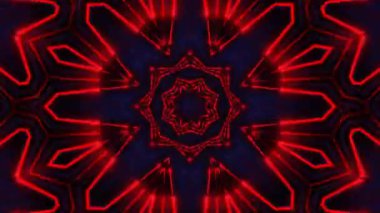 Psikedelik Kaleydoskop Patlaması simetrik kaleydoskop şekilleri patlıyor ve canlı renklerle beatendly döngülerde şekil değiştiriyor