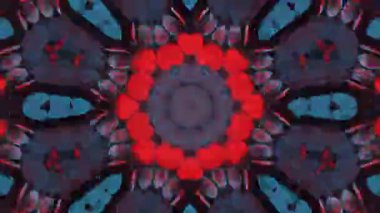 Psikedelik Kaleydoskop Patlaması simetrik kaleydoskop şekilleri patlıyor ve canlı renklerle beatendly döngülerde şekil değiştiriyor