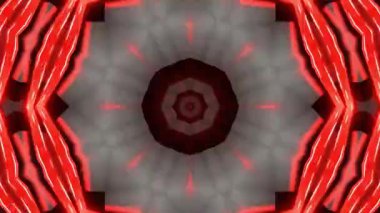 Psikedelik Kaleydoskop Patlaması simetrik kaleydoskop şekilleri patlıyor ve canlı renklerle beatendly döngülerde şekil değiştiriyor