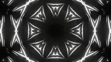 Psikedelik Kaleydoskop Patlaması simetrik kaleydoskop şekilleri patlıyor ve canlı renklerle beatendly döngülerde şekil değiştiriyor