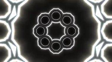 Psikedelik Kaleydoskop Patlaması simetrik kaleydoskop şekilleri patlıyor ve canlı renklerle beatendly döngülerde şekil değiştiriyor