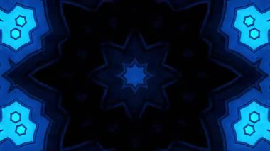 Psikedelik Kaleydoskop Patlaması simetrik kaleydoskop şekilleri patlıyor ve canlı renklerle beatendly döngülerde şekil değiştiriyor