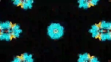 Psikedelik Kaleydoskop Patlaması simetrik kaleydoskop şekilleri patlıyor ve canlı renklerle beatendly döngülerde şekil değiştiriyor