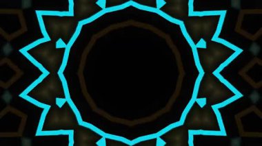 Psikedelik Kaleydoskop Patlaması simetrik kaleydoskop şekilleri patlıyor ve canlı renklerle beatendly döngülerde şekil değiştiriyor