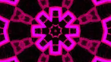 Psikedelik Kaleydoskop Patlaması simetrik kaleydoskop şekilleri patlıyor ve canlı renklerle beatendly döngülerde şekil değiştiriyor