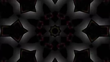 Psikedelik Kaleydoskop Patlaması simetrik kaleydoskop şekilleri patlıyor ve canlı renklerle beatendly döngülerde şekil değiştiriyor