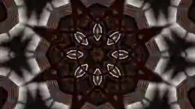 Psikedelik Kaleydoskop Patlaması simetrik kaleydoskop şekilleri patlıyor ve canlı renklerle beatendly döngülerde şekil değiştiriyor