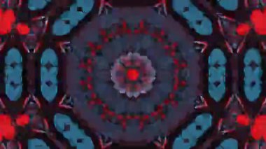 Psikedelik Kaleydoskop Patlaması simetrik kaleydoskop şekilleri patlıyor ve canlı renklerle beatendly döngülerde şekil değiştiriyor