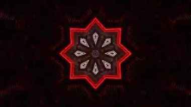 Psikedelik Kaleydoskop Patlaması simetrik kaleydoskop şekilleri patlıyor ve canlı renklerle beatendly döngülerde şekil değiştiriyor