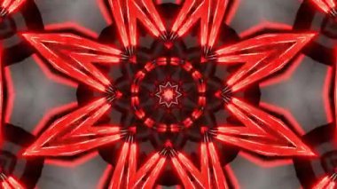 Psikedelik Kaleydoskop Patlaması simetrik kaleydoskop şekilleri patlıyor ve canlı renklerle beatendly döngülerde şekil değiştiriyor