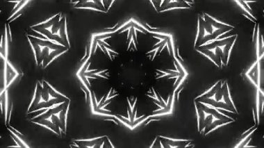 Psikedelik Kaleydoskop Patlaması simetrik kaleydoskop şekilleri patlıyor ve canlı renklerle beatendly döngülerde şekil değiştiriyor