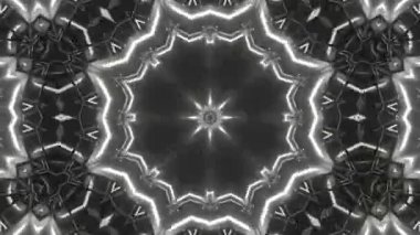 Psikedelik Kaleydoskop Patlaması simetrik kaleydoskop şekilleri patlıyor ve canlı renklerle beatendly döngülerde şekil değiştiriyor