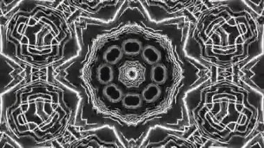 Psikedelik Kaleydoskop Patlaması simetrik kaleydoskop şekilleri patlıyor ve canlı renklerle beatendly döngülerde şekil değiştiriyor