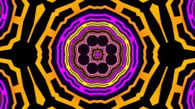 Psikedelik Kaleydoskop Patlaması simetrik kaleydoskop şekilleri patlıyor ve canlı renklerle beatendly döngülerde şekil değiştiriyor