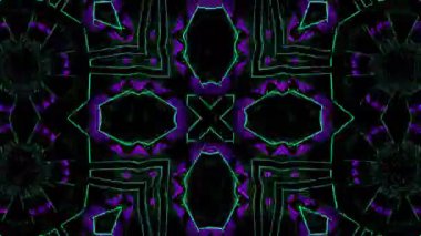 Psikedelik Kaleydoskop Patlaması simetrik kaleydoskop şekilleri patlıyor ve canlı renklerle beatendly döngülerde şekil değiştiriyor