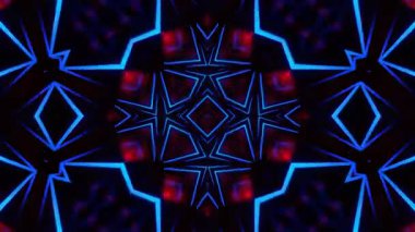 Psikedelik Kaleydoskop Patlaması simetrik kaleydoskop şekilleri patlıyor ve canlı renklerle beatendly döngülerde şekil değiştiriyor