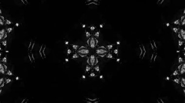Psikedelik Kaleydoskop Patlaması simetrik kaleydoskop şekilleri patlıyor ve canlı renklerle beatendly döngülerde şekil değiştiriyor