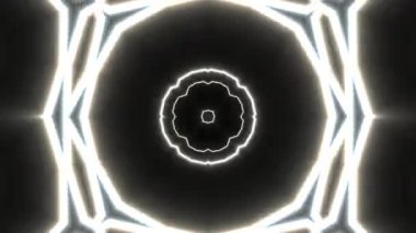 Psikedelik Kaleydoskop Patlaması simetrik kaleydoskop şekilleri patlıyor ve canlı renklerle beatendly döngülerde şekil değiştiriyor