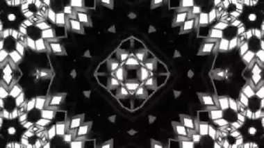 Psikedelik Kaleydoskop Patlaması simetrik kaleydoskop şekilleri patlıyor ve canlı renklerle beatendly döngülerde şekil değiştiriyor