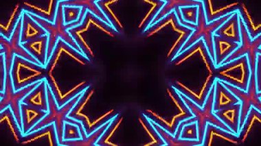 Psikedelik Kaleydoskop Patlaması simetrik kaleydoskop şekilleri patlıyor ve canlı renklerle beatendly döngülerde şekil değiştiriyor