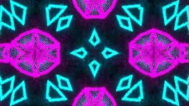 Psikedelik Kaleydoskop Patlaması simetrik kaleydoskop şekilleri patlıyor ve canlı renklerle beatendly döngülerde şekil değiştiriyor