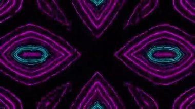 Psikedelik Kaleydoskop Patlaması simetrik kaleydoskop şekilleri patlıyor ve canlı renklerle beatendly döngülerde şekil değiştiriyor