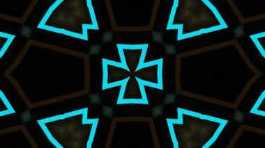 Psikedelik Kaleydoskop Patlaması simetrik kaleydoskop şekilleri patlıyor ve canlı renklerle beatendly döngülerde şekil değiştiriyor