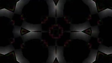 Psikedelik Kaleydoskop Patlaması simetrik kaleydoskop şekilleri patlıyor ve canlı renklerle beatendly döngülerde şekil değiştiriyor