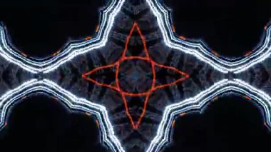 Psikedelik Kaleydoskop Patlaması simetrik kaleydoskop şekilleri patlıyor ve canlı renklerle beatendly döngülerde şekil değiştiriyor