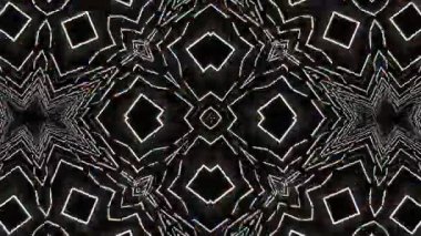 Psikedelik Kaleydoskop Patlaması simetrik kaleydoskop şekilleri patlıyor ve canlı renklerle beatendly döngülerde şekil değiştiriyor